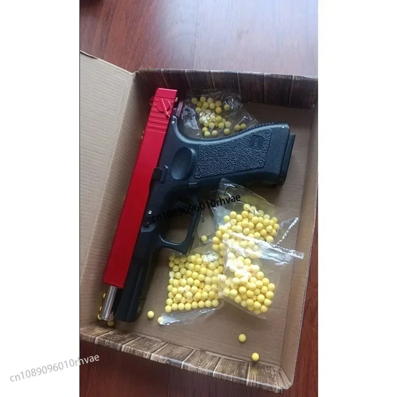 2025 Nowy metalowy czarny pistolet symulacyjny pistolet do strzelania na zewnątrz BB pociski chłopiec urodziny prezent świąteczny