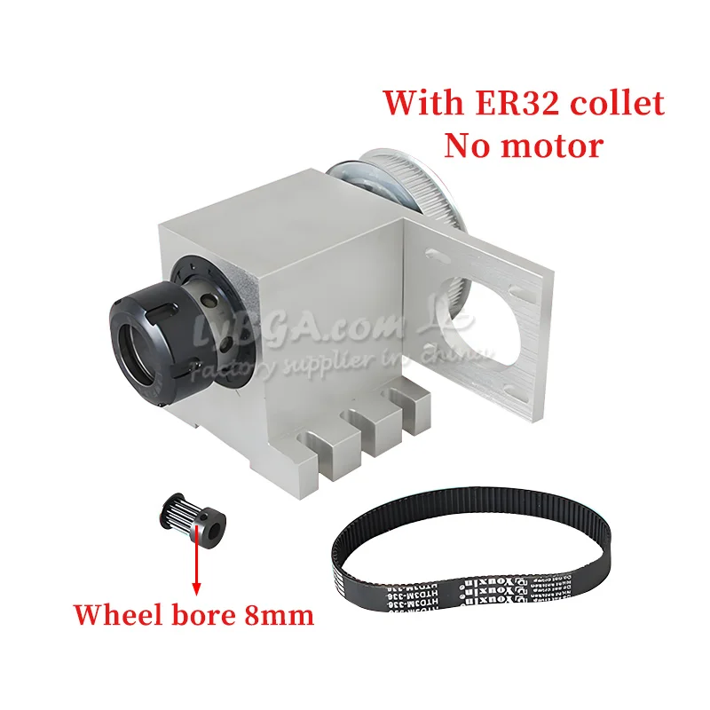 CNC Milling Machine 4th Axis Rotary A-axis K5M-6-ER32 Collet Hollow Shaft 22mm Deceleration Ratio 6:1