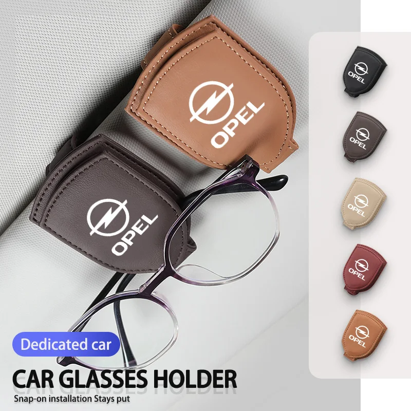 Leather Car Sun Visor Glasses Holder Organizer Storage Clip For Opel Insignia Corsa Zafira Mokka Grandland Antara Ampera