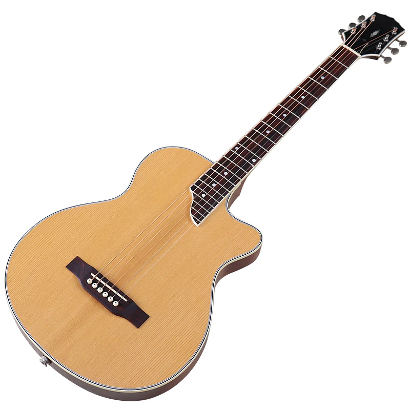 6 String Silent Electric Acoustic Guitar 39inch Silence Folk Guitar Natural Color Round Edge Good Handicraft