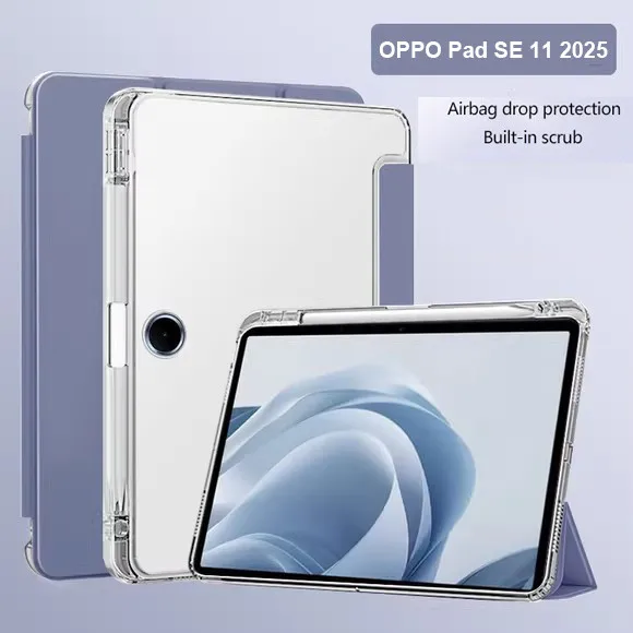

Мягкий чехол из ТПУ для OPPO Pad SE 11 2025 OPD2417 Pad2 Pad3 11.61 Air 2 Neo 11.4 Air 10.36 Трехстворчатый кожаный чехол с слотом для ручки