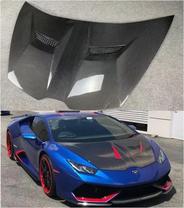 New！ 1016 Real Carbon Fiber Front Engine Hood Vent Cover For Lamborghini Huracan LP580 LP610 EV0 2014 2015 2016 2017 2018 2019 2