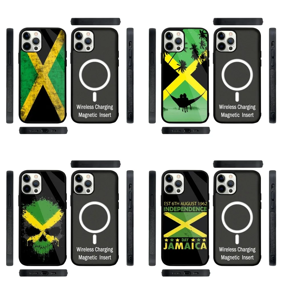 Jamaican Flag  Phone Case Strong Magnetic For IPhone 16,15,14,13,Pro,Max,Plus,11,12,Mini For Magsafe Wireless Charging