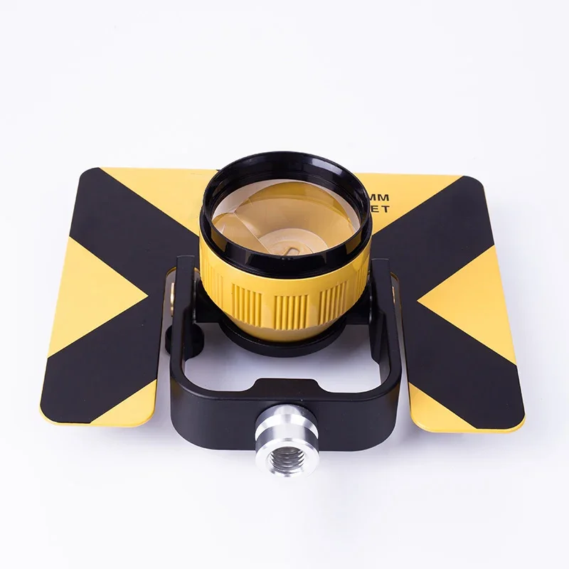 Yellow Single Prism Compatible Total Station Surveying Constant -30/0mm 5/8x11 Female Thread Metal Holder