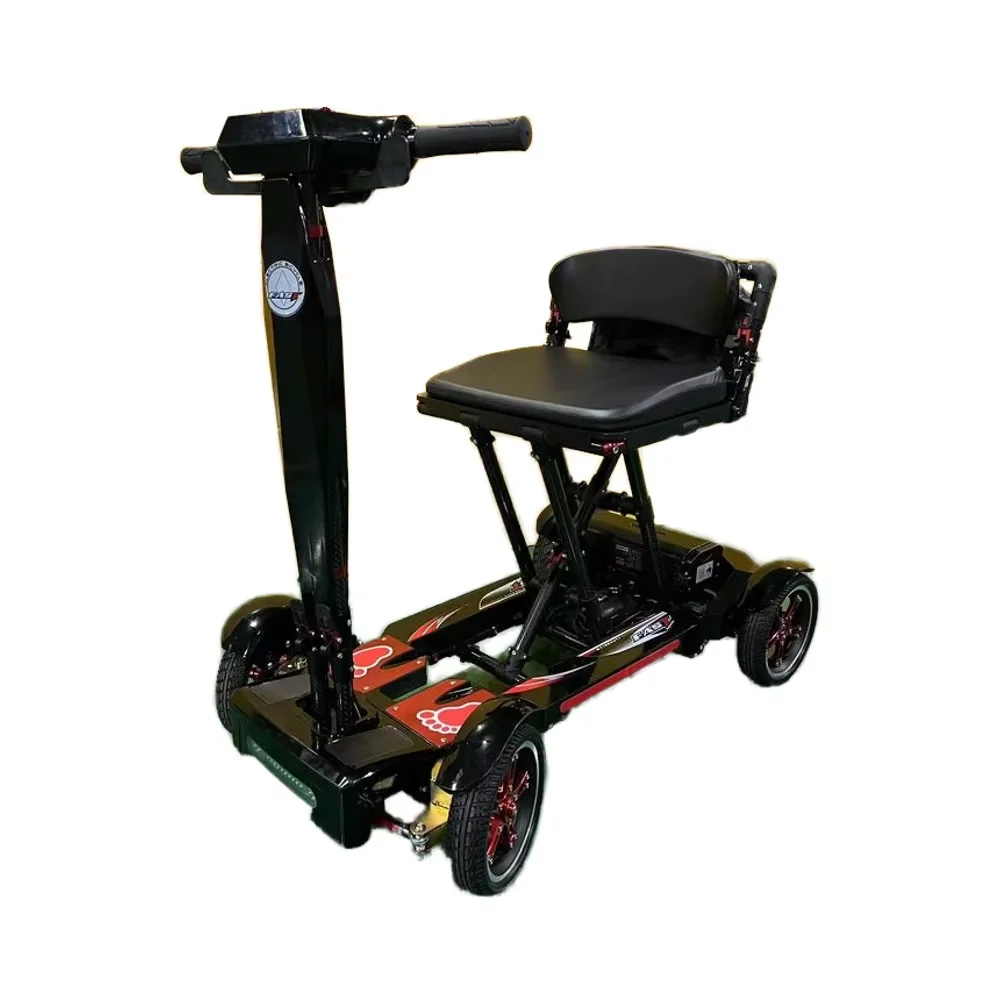 

All-Terrain 4-Wheel Mobility Scooter For Elderly Carbon Fiber Lightweight Portable Manual Fold Handicapped Scooter