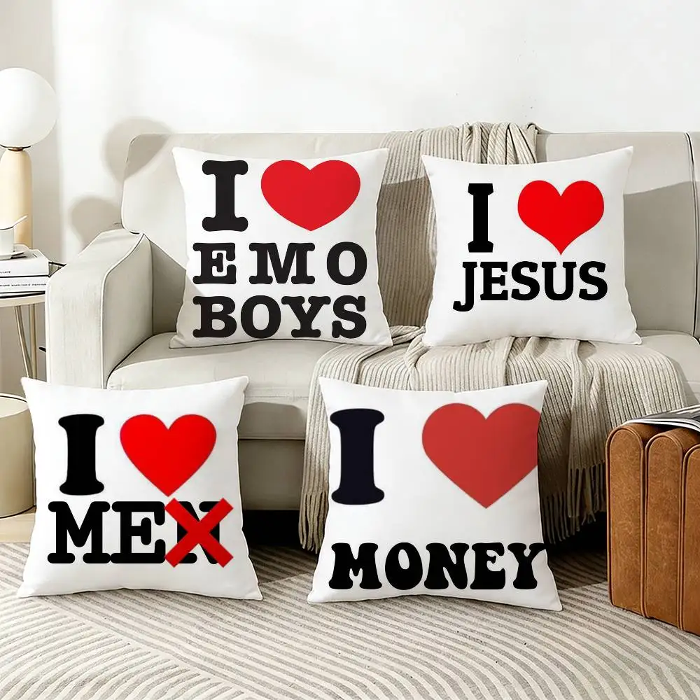 

Funny I Love Me EMO Boys Pillow Case Living Room Sofa Cushion Cover Suitable For Home Bedroom Room Decoration