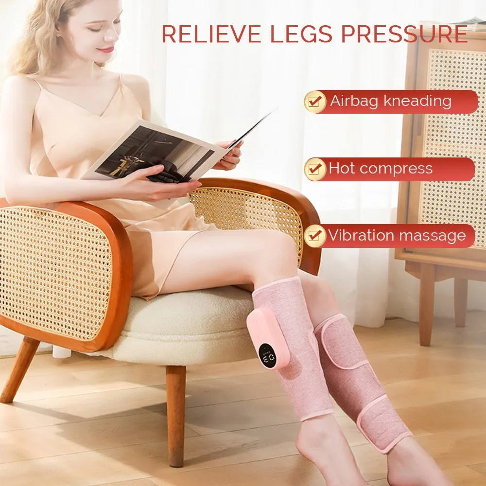 Electric Leg Massager Wireless Calf Massager Legs Relaxation Air Pressure Kneading Massage Device Airbag Vibration Leg Massager