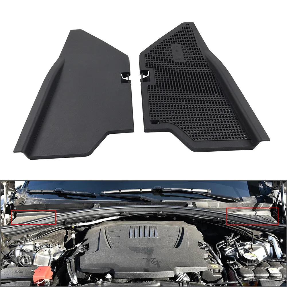 2x ABS Car Front Windshield Wiper Cowl Grille Side End Cover Panel For Land Rover Range Rover Velar 2017 2018 2019 2020-2025