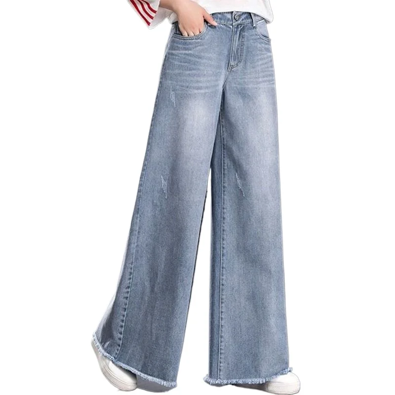 

Slouchy Baggy Women's Wide-leg Jeans 2025 y2k Streetwear High Waist Vintage Trousers Casual Simple Blue Straight Denim Long Pant