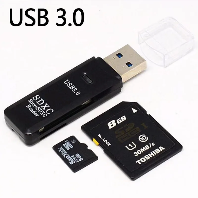 USB 3.0 Micro SD/SD Card Reader - Plug - and - Play. Dual - slot Design Allows for Easy Switching Between Cards