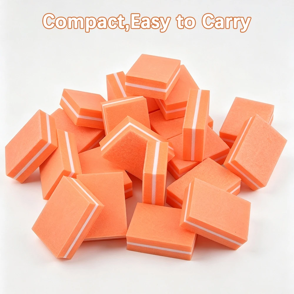 20/50/100Pcs Klimonla Nail File Blocks Professional Double-Sided Manicure Blocks Mini Orange High Quality Nail Art File Blocks