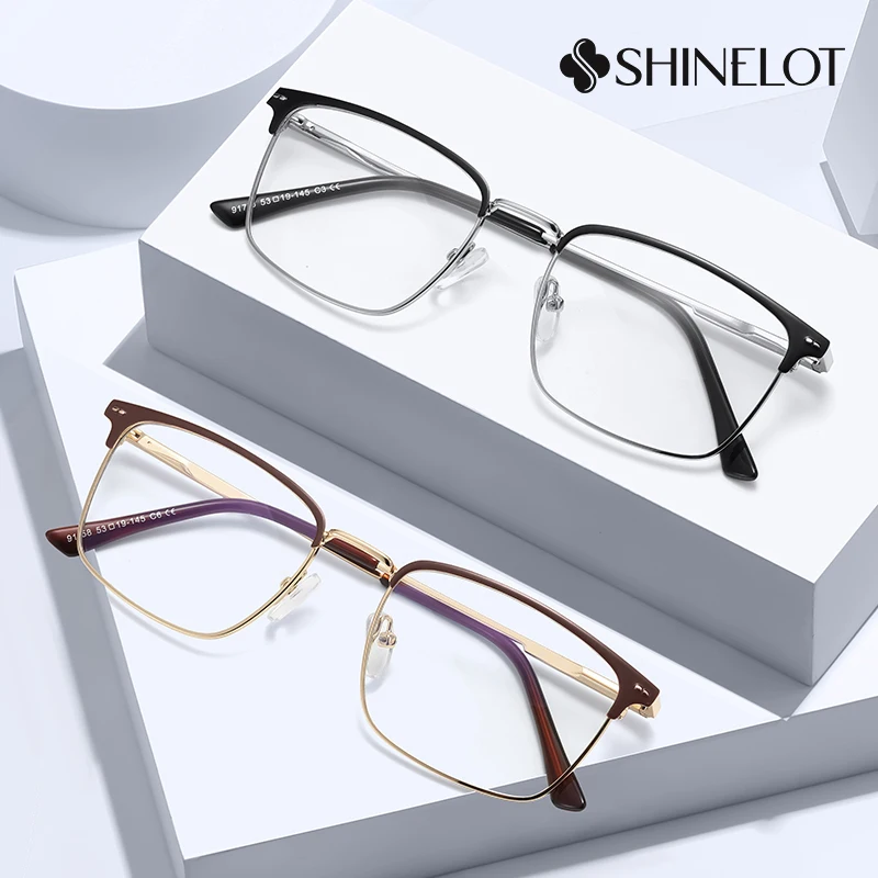 

91758 Men Metal Prescription Eyeglasses Frame Bluelight Blocking Optical Glasses Mature Style Gentleman Eyewear Birthday Gift