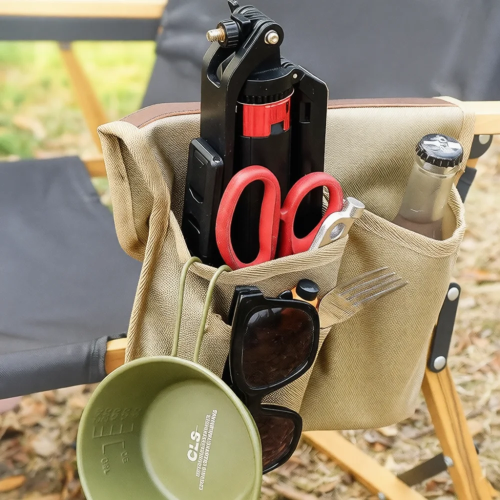 For CLS Camping Chair Armrest Organizer Bag Durable Oxford Fabric Storage Pouch Portable Outdoor Folding Seat Case