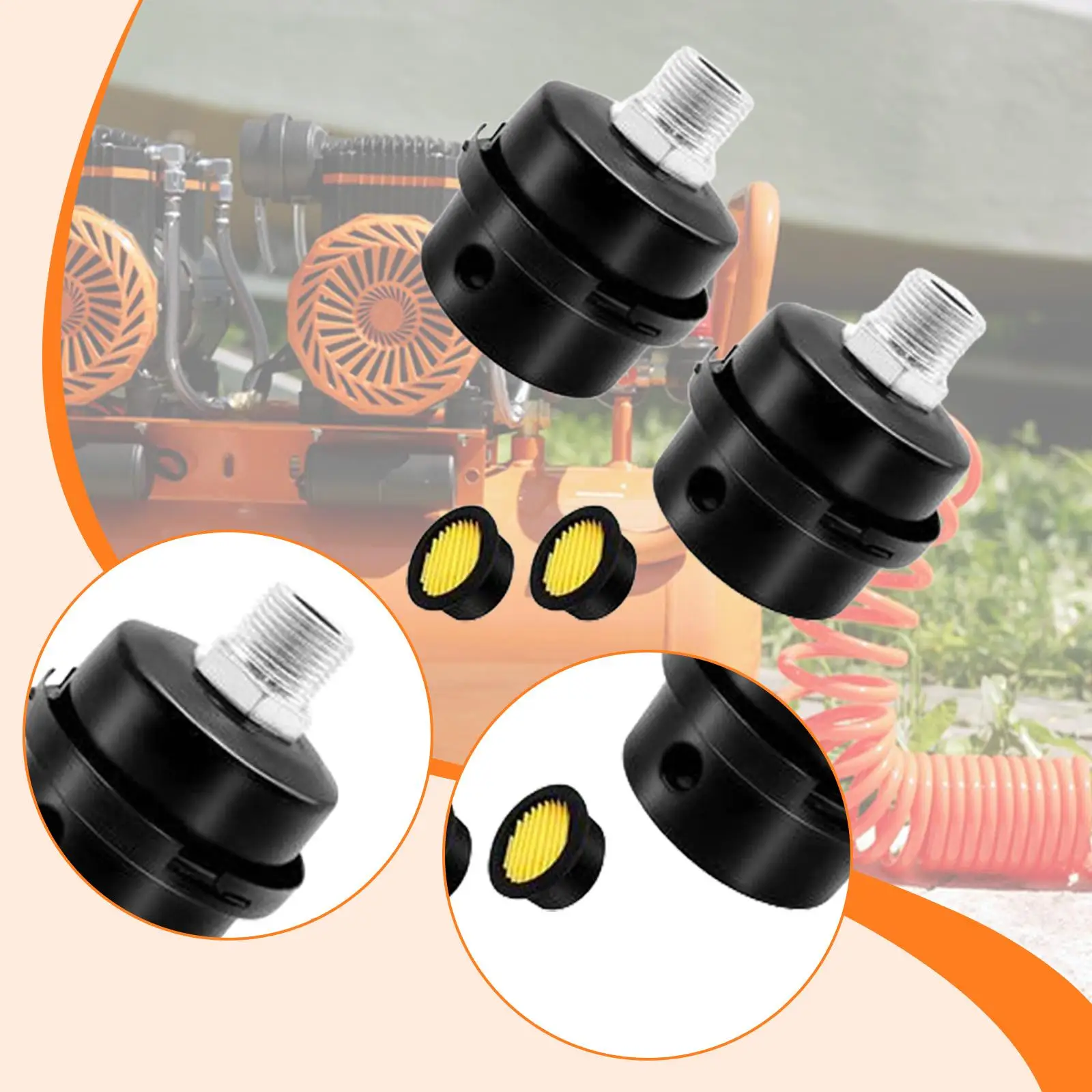 

2 шт. бесшумных впускных фильтров-глушителей для воздушных компрессоров и воздуходувок