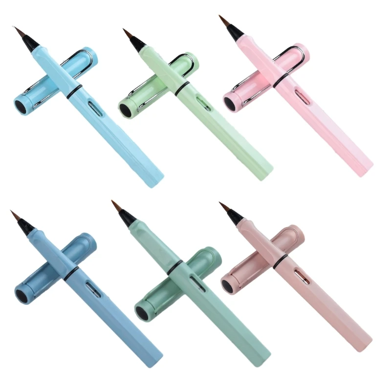 20CB Portable Pen Set of 6 Soft Tip Fountain Pens for Calligraphy Painting Refillable Brush Pen Set for Writing