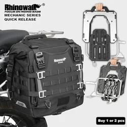 Rhinowalk Motorcycle Side Bag Mechanic Quick Release Waterproof  35L Big Capacity Anti-Theft With Lock Hole Molle Saddlebag