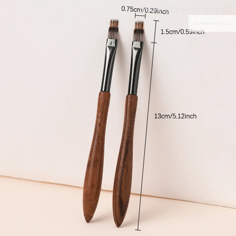 뉴라운드 우드 핸들 네일 옴브레 브러쉬 네일 아트 페인팅 펜 브러쉬 UV 젤 폴리쉬 그라데이션 컬러 아크릴 네일 드로잉 펜