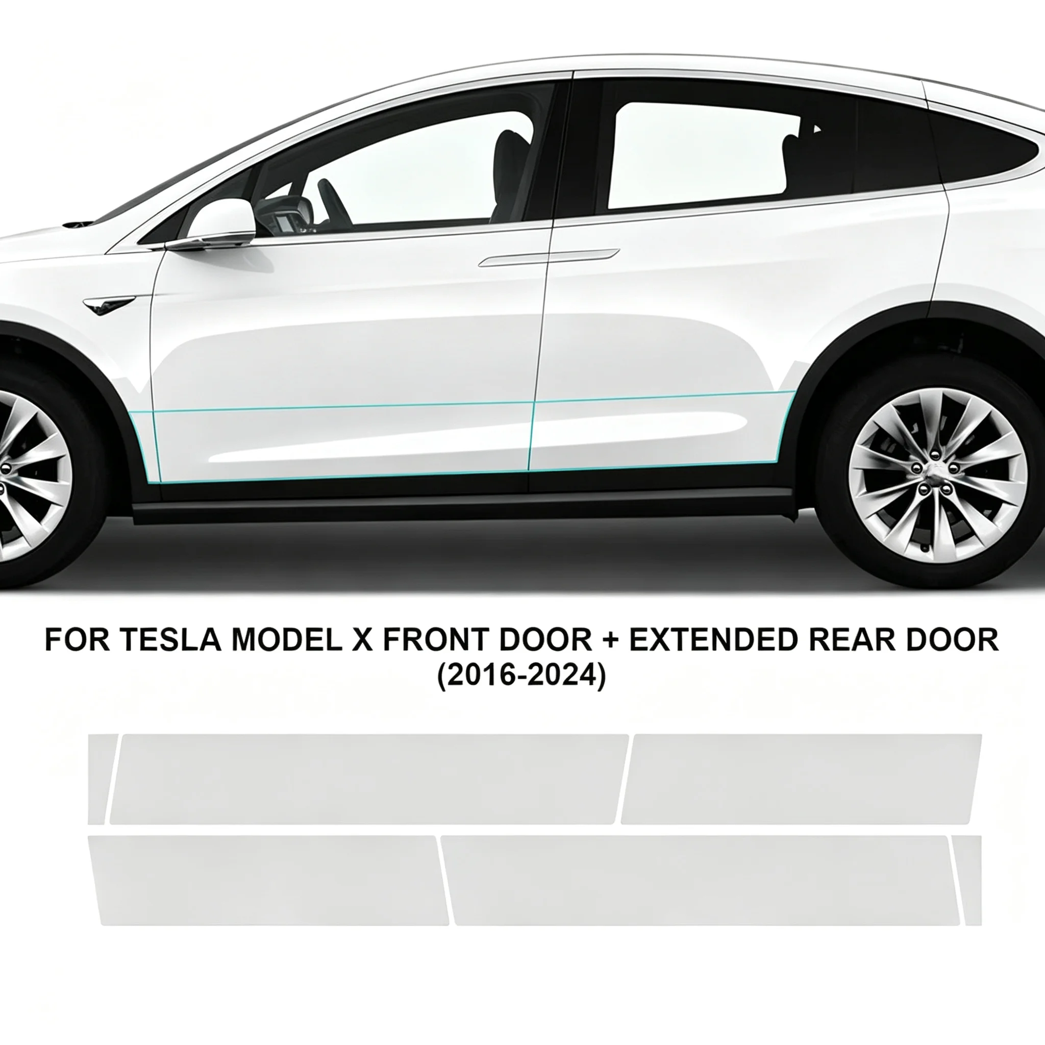For Tesla Model X 2016-2024 Front Rear Door Corner light Scratch-Resistant Transparent TPU Protective Film Invisible Clothing