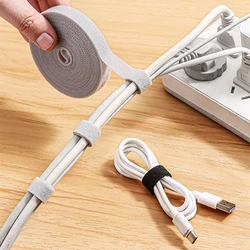 5M Data Cable Manager Storage Desk Wire Organizer Cable Binding Tape Cable Tie Nylon Free Cut Velcro Reusable Can Be Cut Freely