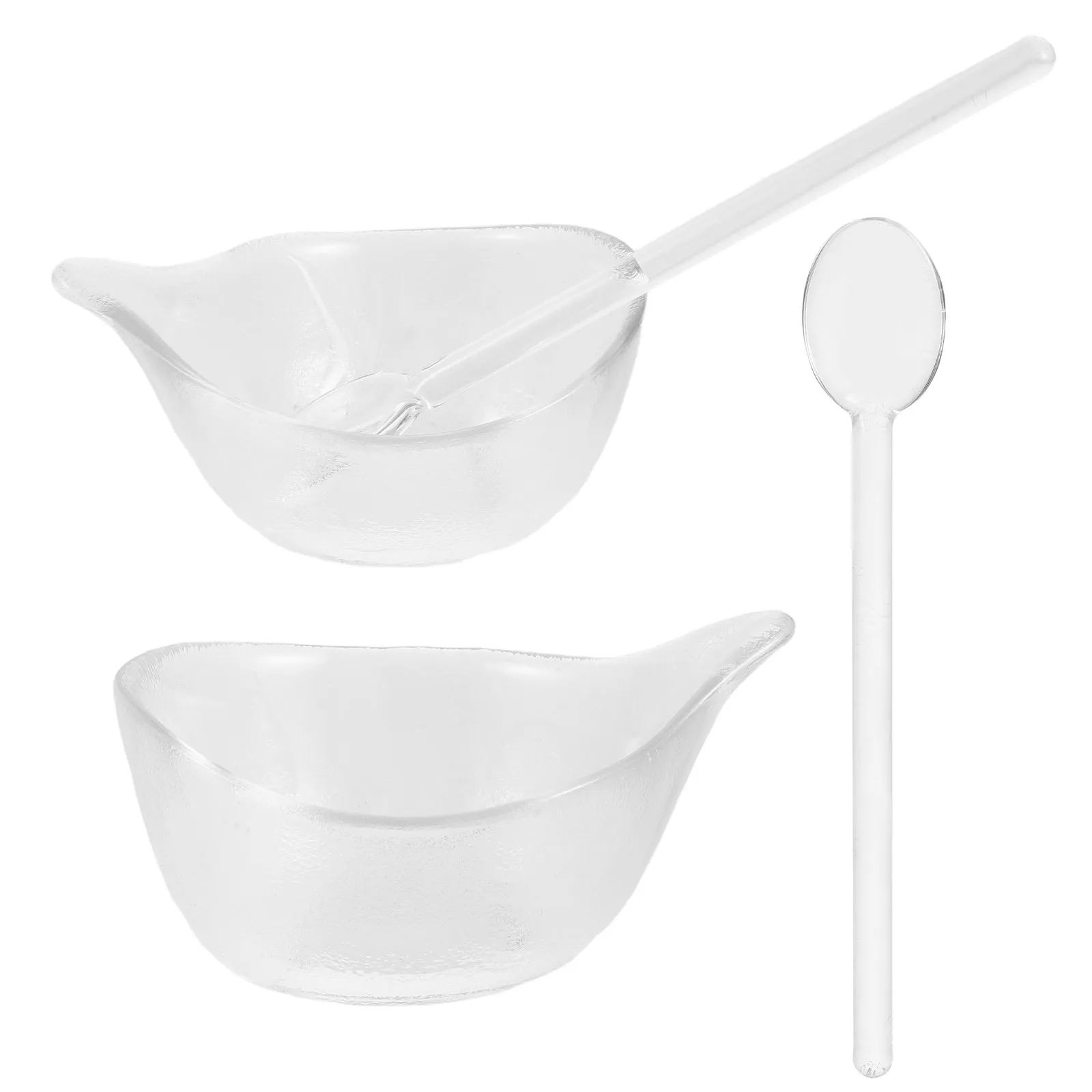 

1 Set Glass Facial Mask Bowl Transparent Essential Oil Mixing Bowl Stable Base DIY Face Mask Mixing Tool Facial Care Supplies
