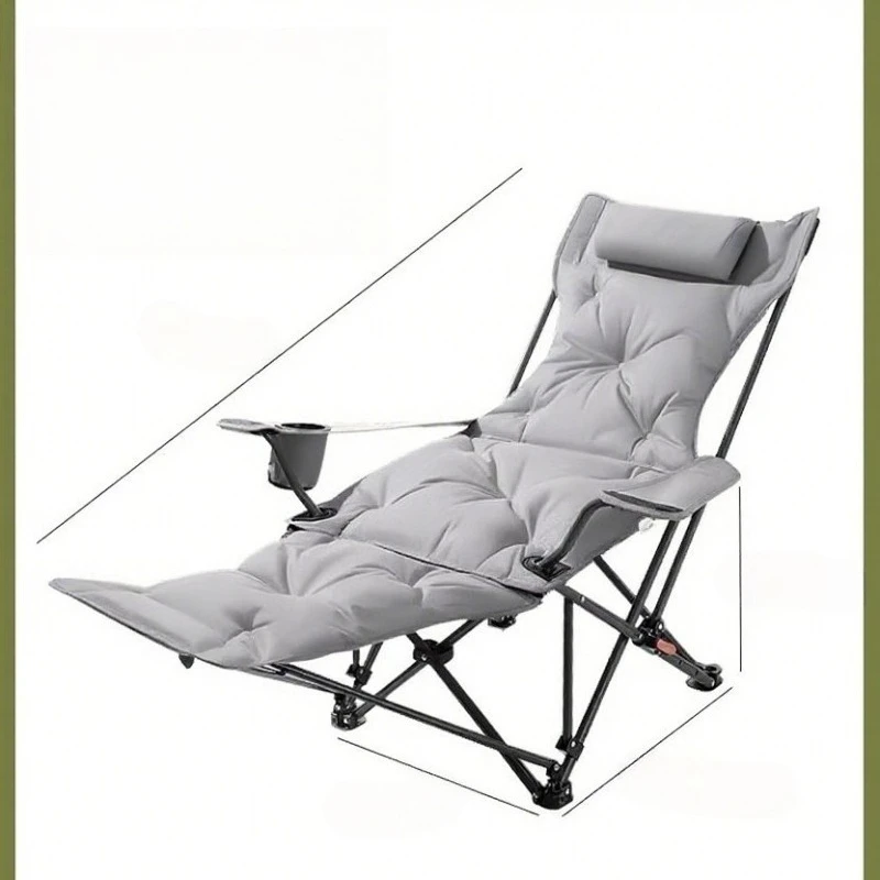 

Recliner Folding Lunch Break Outdoor Folding Chair Portable Moon Chair Office Lunch Break Camping Chair with Cotton