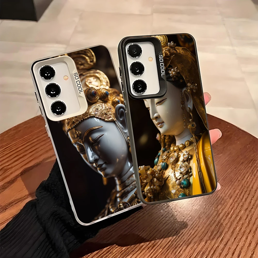 Guanyin Bodhisattva Soft Edge Hard Shell Phone Case for Samsung Galaxy A15 A16 A17 A22 A25 A26 A30 A31 A32 A33 A34 A53 5G Cover