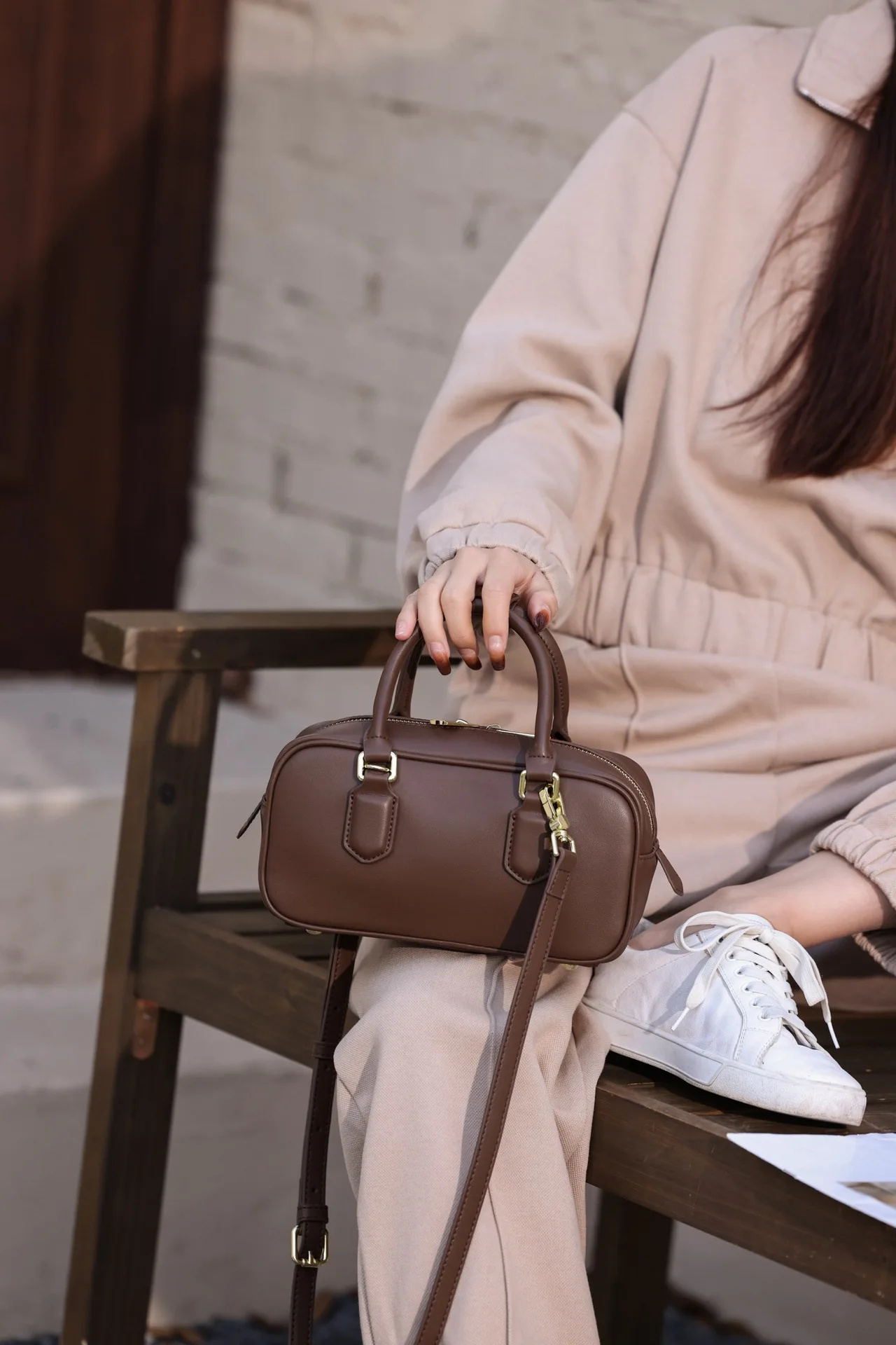 

Chic Boston Bag, Pillow Style. Top Grain Leather, Versatile Carry: Handheld, Shoulder or Crossbody. #2025Trend