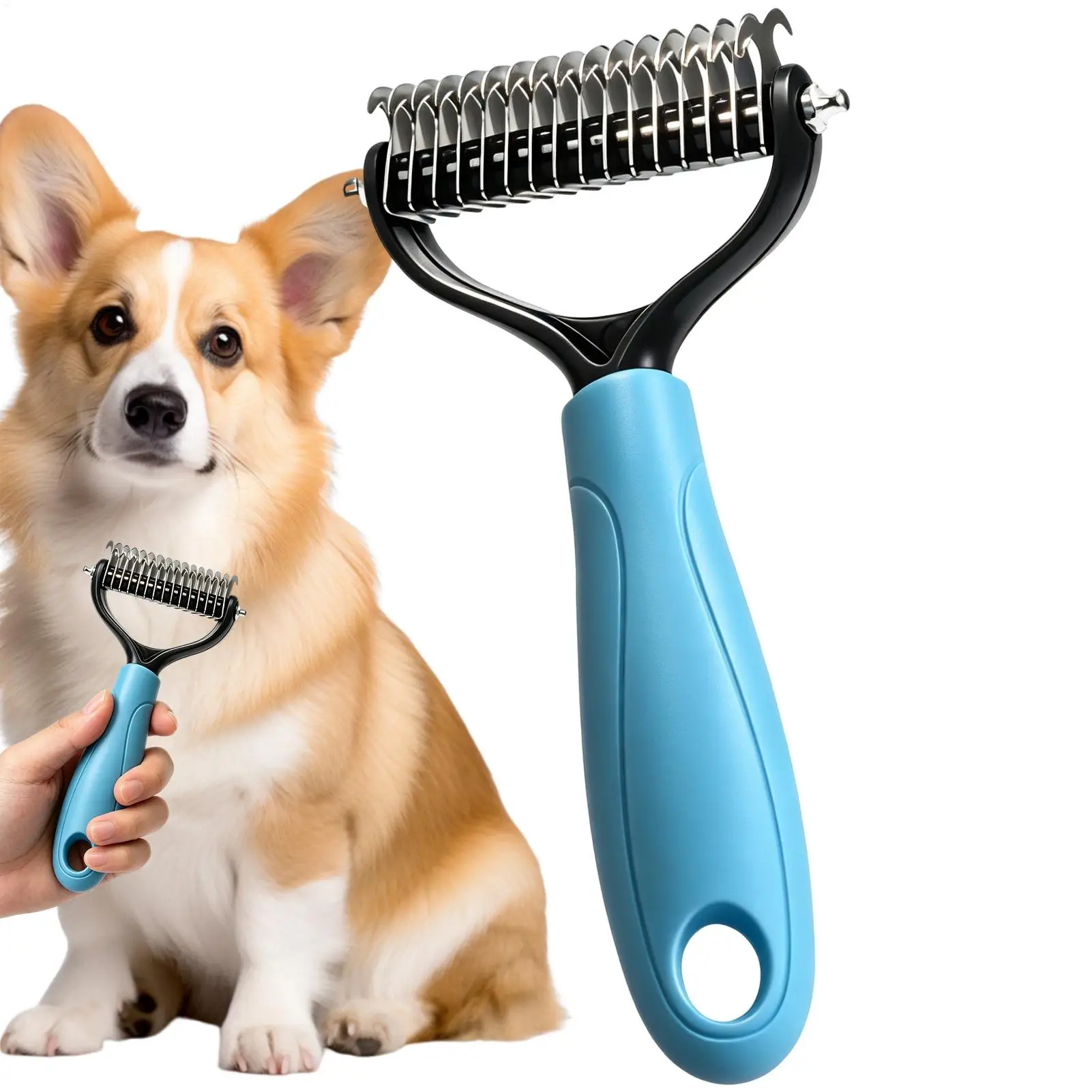 Hundebürste, Tierhaar-Entferner, Katzenkamm, Pflege- und Fellbürste, doppelseitig, für zu Hause, für verfilztes Haar, für lockige Hunde, Haustierbedarf, Tierartikel