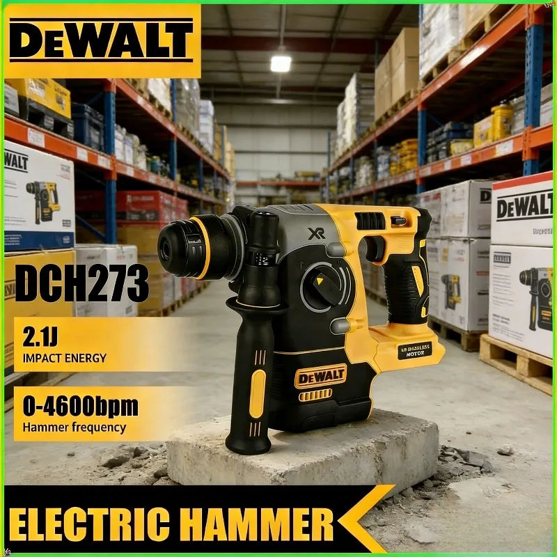 

Бесщеточный перфоратор DEWALT DCH273, 360 ° Ударная дрель-шуруповерт – эффективна для сверления бетона, кирпича и камня, аккумулятор 20В 6.0Ач, энергия удара 2.1 Дж