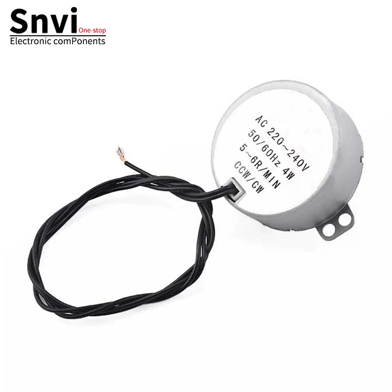 49KTYZ 4W Permanent Magnet Synchronous Motor - 220V AC, Low Speed, 5 RPM, Non-Directional PTZ Miniature Motor