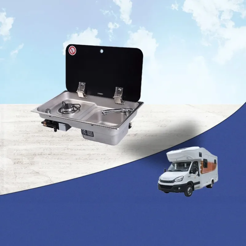 الجملة قوافل التخييم معدات المطبخ 1 الموقد مع بالوعة RV موقد غاز موقد المطبخ لشاحنة التخييم Overland