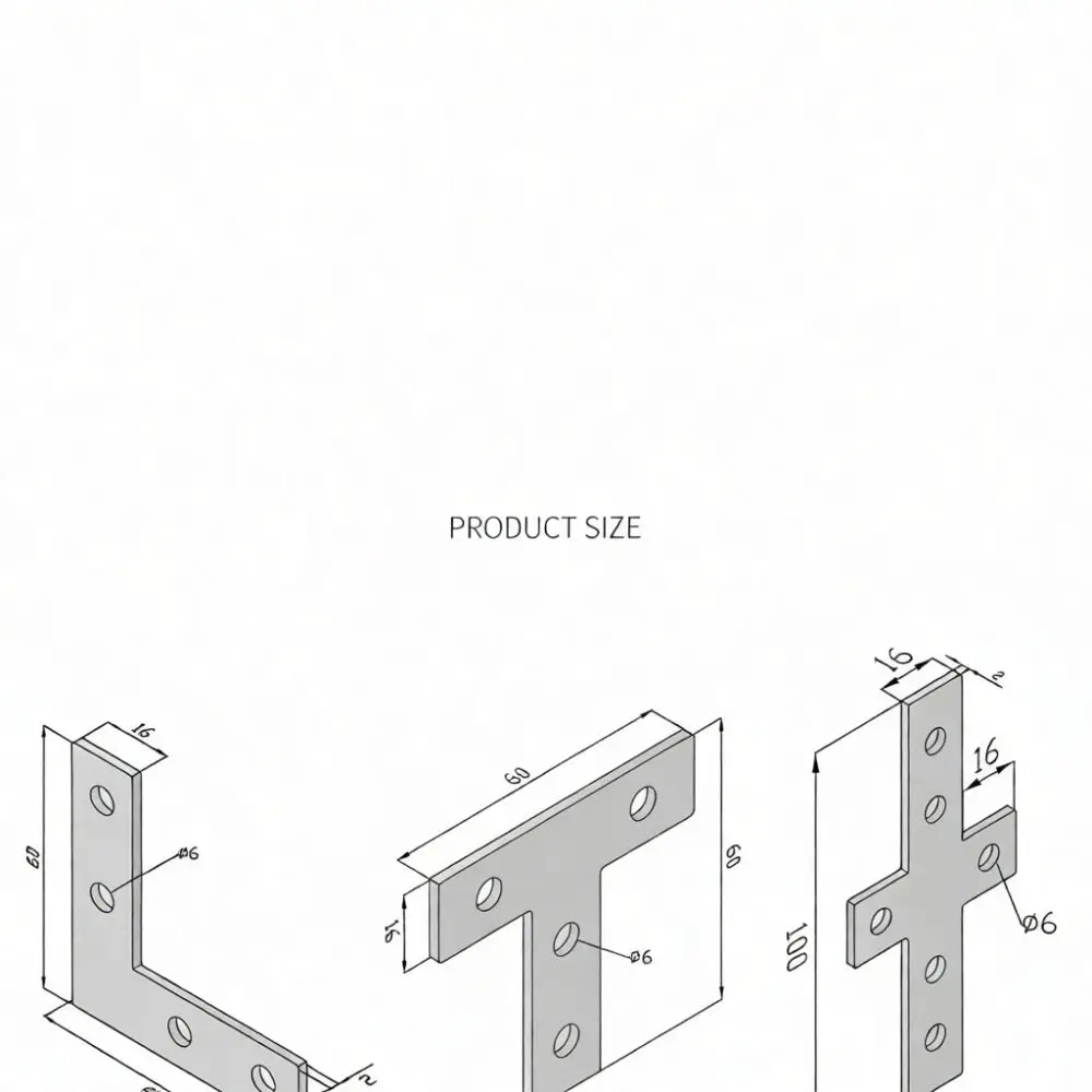 Weatherproof Chrome Steel Joint Connector T L Cross Shape Plate For 2020 3030 4040 Profile System Modular DIY Frame Building
