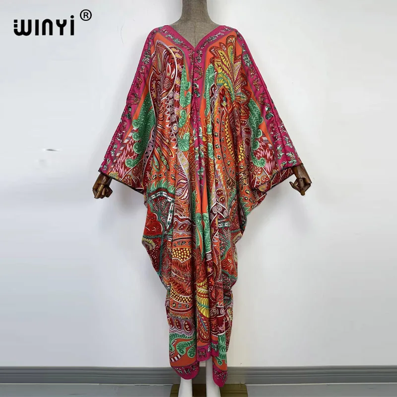 Oriente Medio kuwait de las mujeres de la moda de baile Sexy de verano Boho Casual stwill Floral noche playa largo Maxi vestido turismo falda