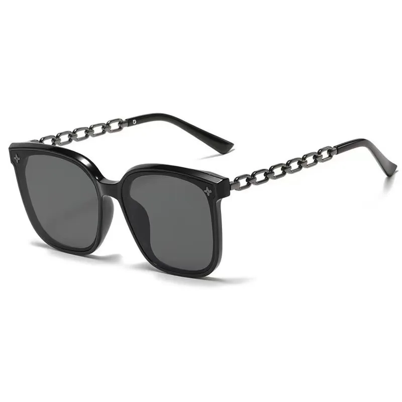 Gafas de sol con montura cuadrada grande para mujer, gafas de sol que combinan con todo, gafas de sentido avanzado, T130