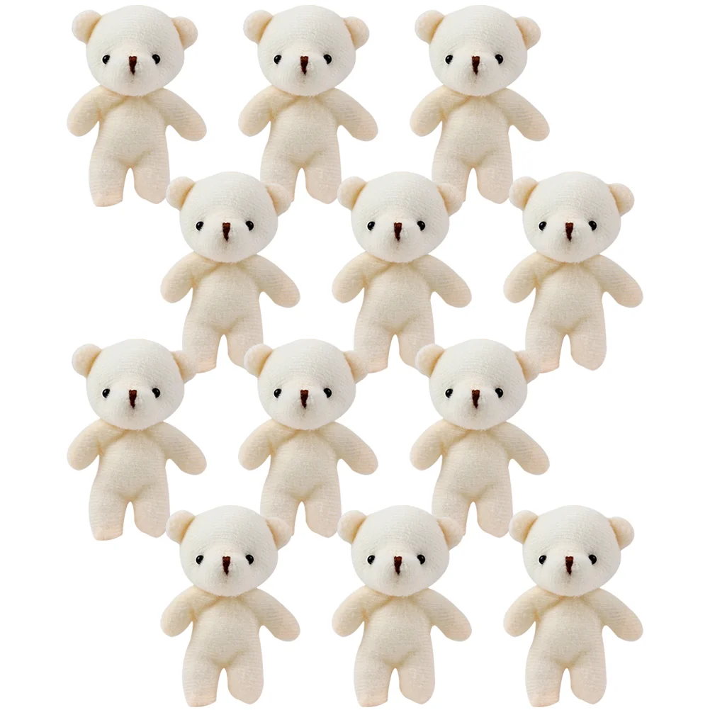 12 Pcs Bear Pendant Decor Bag Toys Key Chain Stuffed Animal Pp Cotton Keychain Child