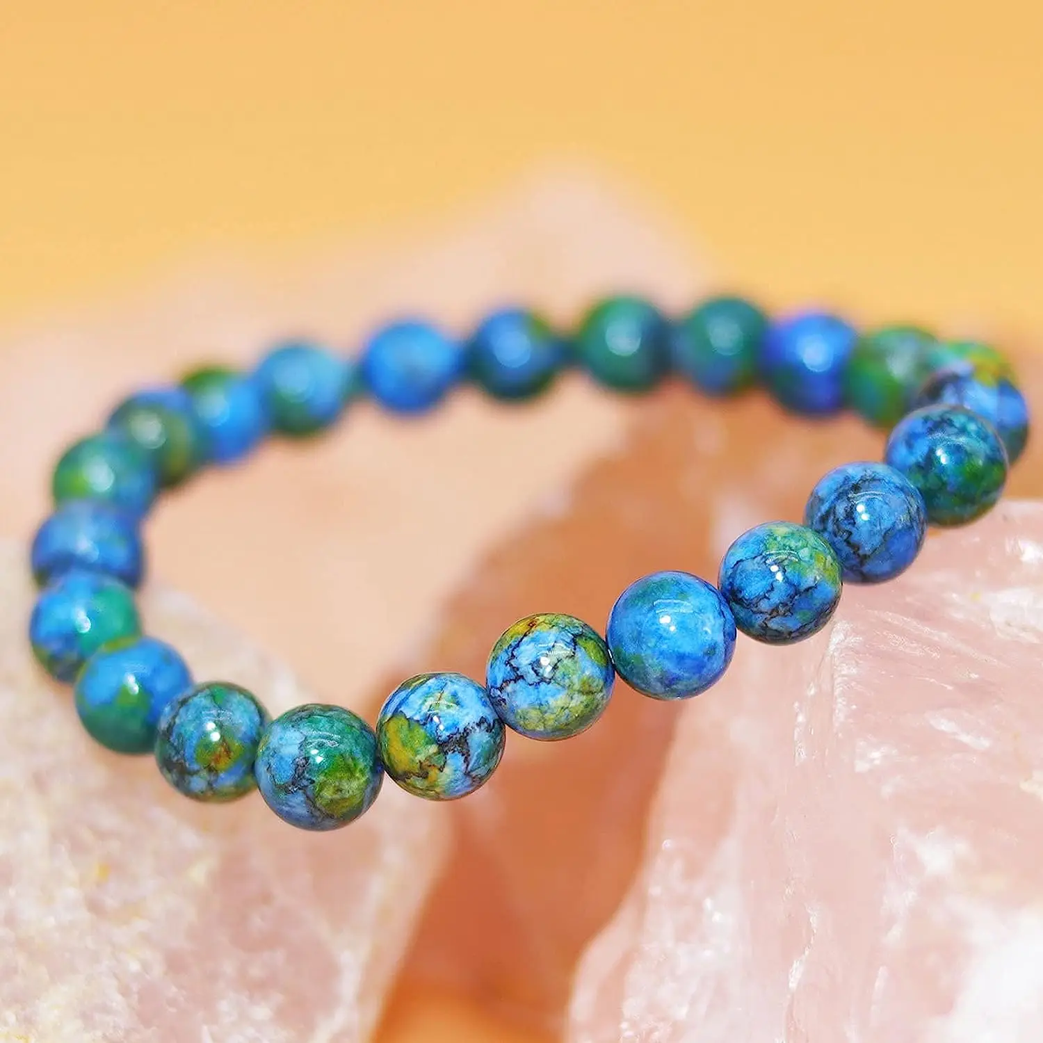 Natural Gemstone Bracelet with Round Beads Healing Azurite For Women Men Wedding Party Fashion Luxury Jewelry Christmas Gifts