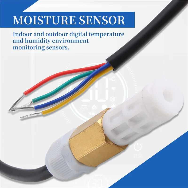 B68C SHT30 Waterproof Temperature And Humidity Sensor Probe Digital Temperature And Humidity Environmental Monitoring Sensor