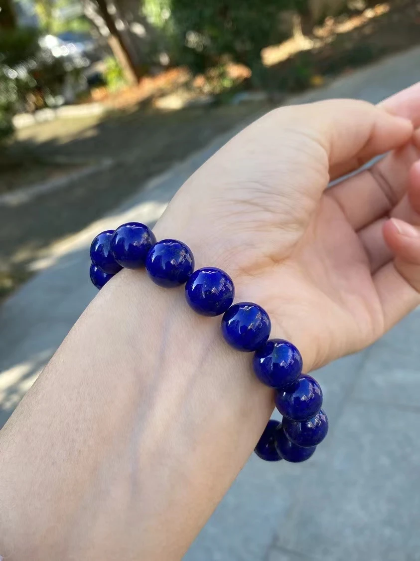 Natural Lapis Lazuli Blue Gemstone Women Men Bracelet 12.7mm Round Beads Men Jewelry Genuine AAAAA