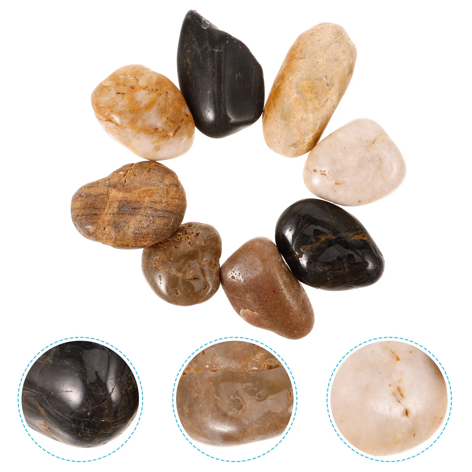 

1Set Aquarium Pebbles Delicate Gravel 500G for Plant Pots Fish Tanks Garden Decoration Landscape Stones
