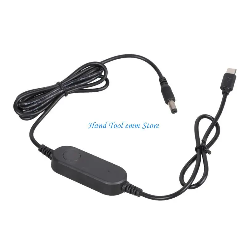 

H37F 12W Step Up USB C Cable 5V to 12V Conversion Switchable Output for LED Routers Applications