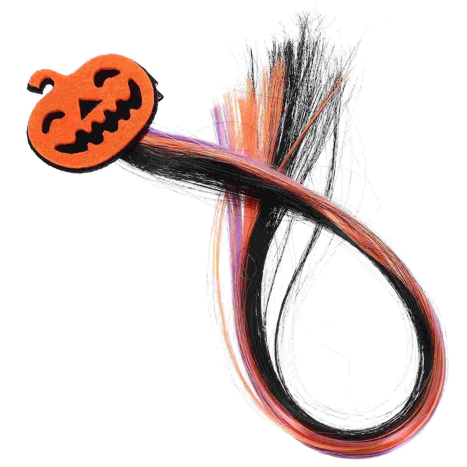 Pasadores de pinza para el pelo de calabaza de Halloween, accesorios góticos, extensión gótica naranja para niños