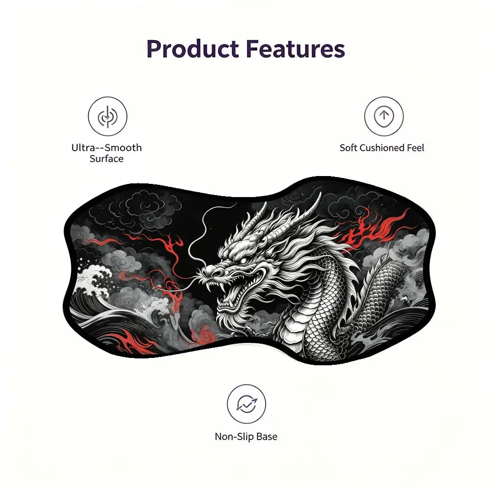 Black Red Ink Dragon Myth Art Mousepad Suitable For Student Daily Learning Laptop Use Mouse pad