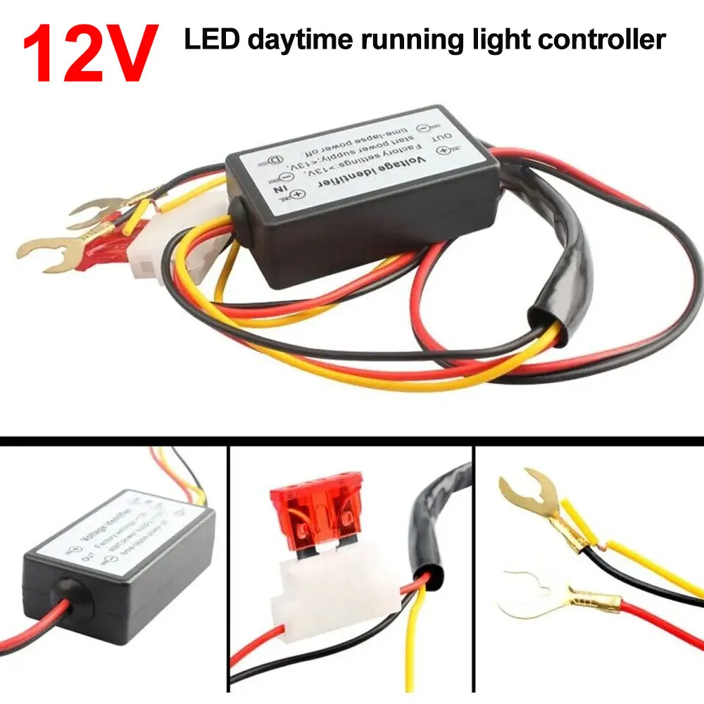 

Controller Auto Car LED Daytime Running Light Relay Harness Dimmer on/Off 12-18V Fog Light Controller Delay Light Delay Line