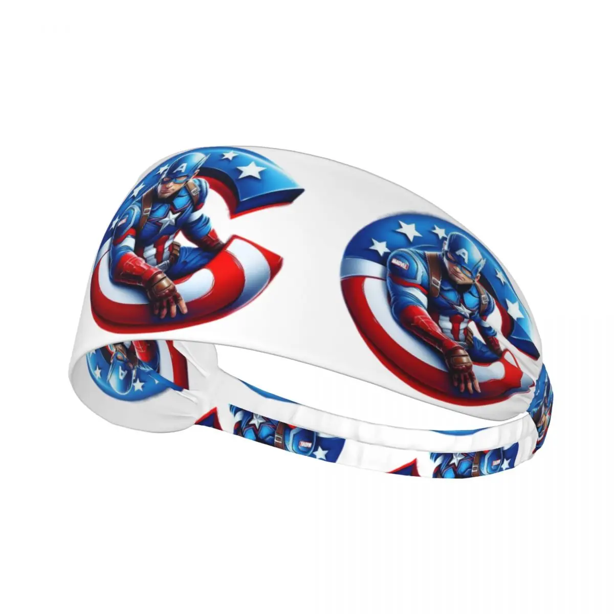 

Custom Captain America Anime Comics Film Headband Non Slip Marvel Super Hero Moisture Wicking Workout Sweatband for Tennis