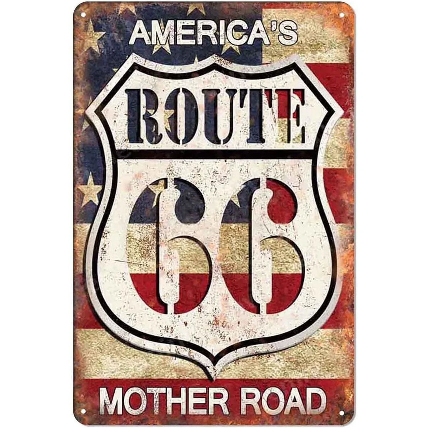 USA Route 66 Metal Tin Signs Wall Poster Plaque Warning Sign Vintage Iron Painting Decoration for Home Cafe Living Room Club Bar