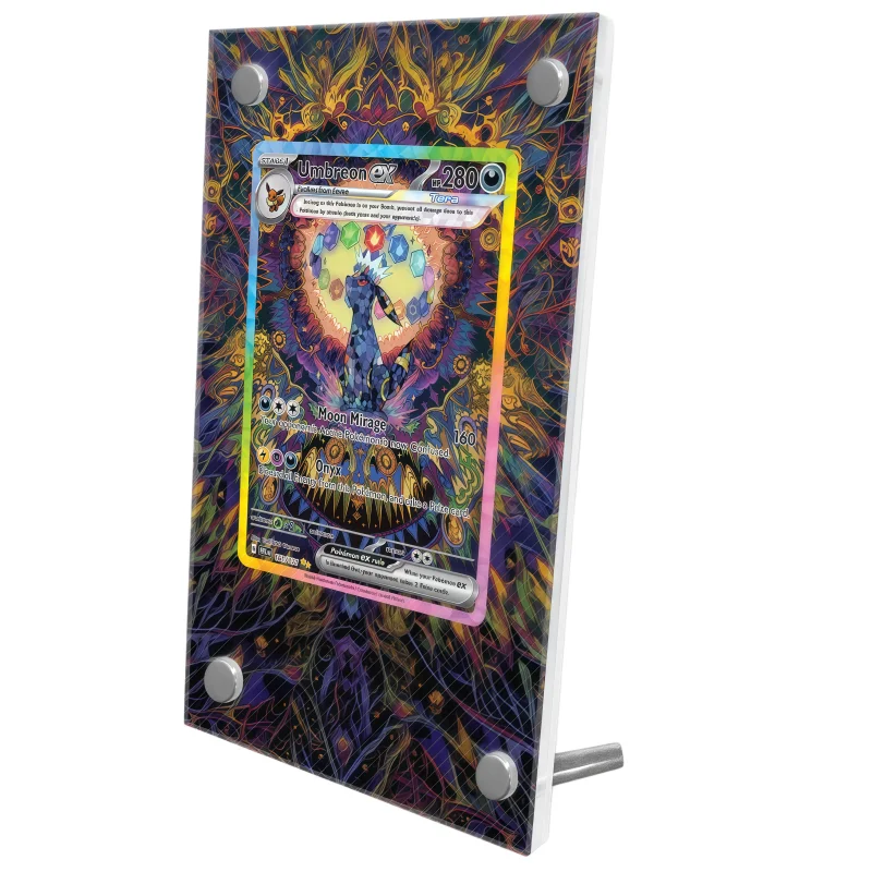 Anime Art Display for Pokemon Scarlet Violet Umbreon Game Expand Art Gifts Acrylic Protective Case Keychain Evaluation Level Toy
