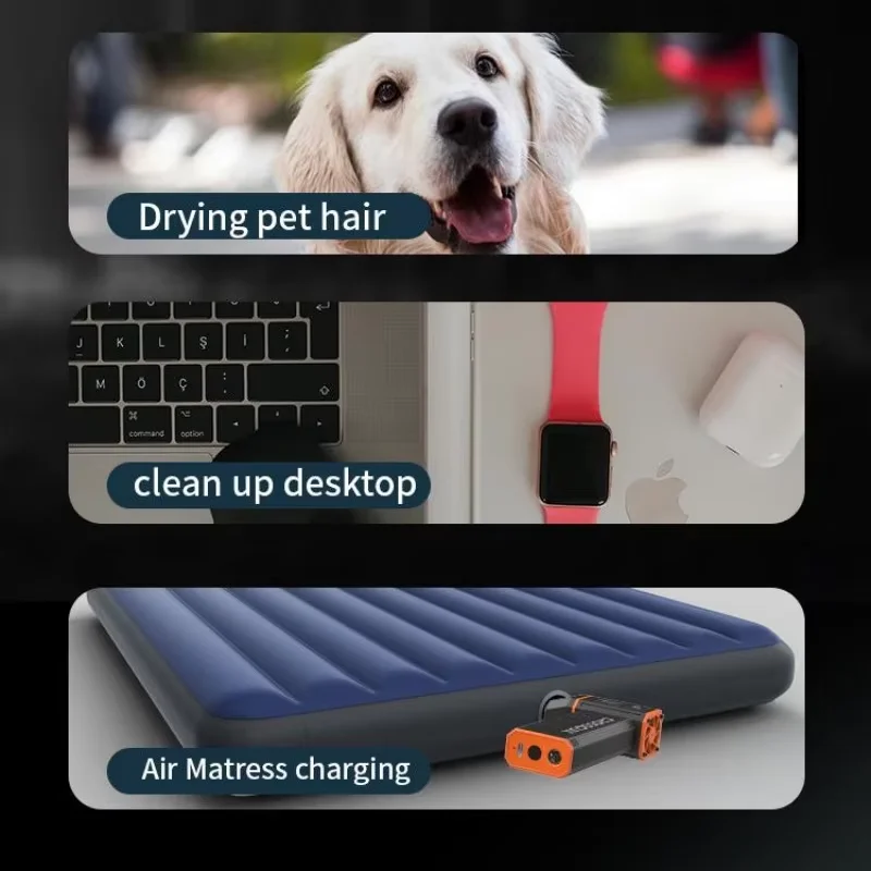 CROSSGUN Jet Turbo Fan 130,000 RPM High Wind Power Wireless LED Blower Outdoor Camping Gift 5000 mAh Violent Fan