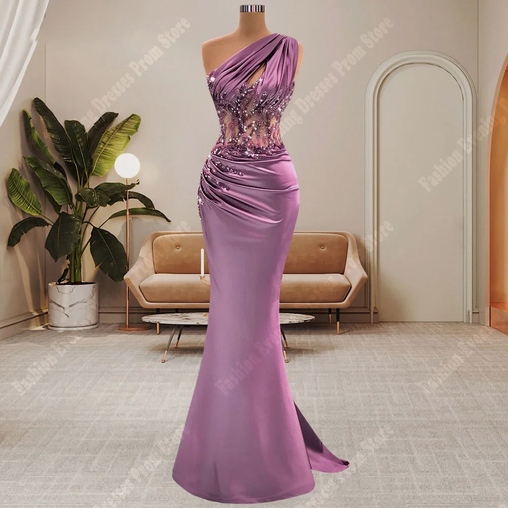 

Vintage Elegant Mermaid Women Evening Dresses Sexy Glitter Sleeveless Satin Celebrity Banquet Gowns Vestidos De Noches 2024