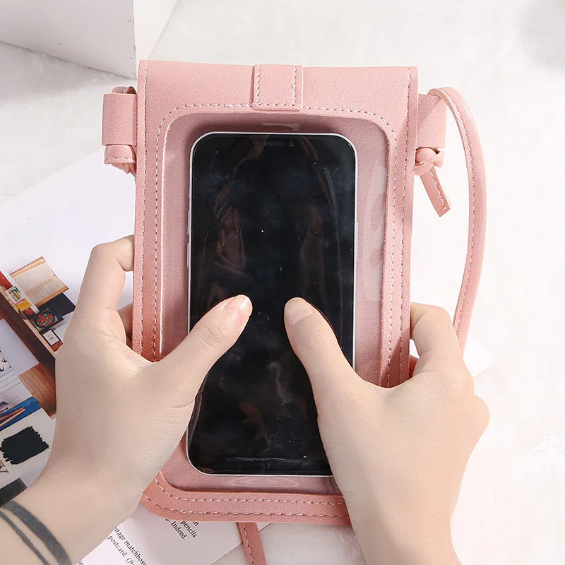 Summer Women's Bags Fashion Leather Female Slim Touch Screen Mobile Phone Wallet Pouch Lady Crossbody Shoulder Strap Handbag