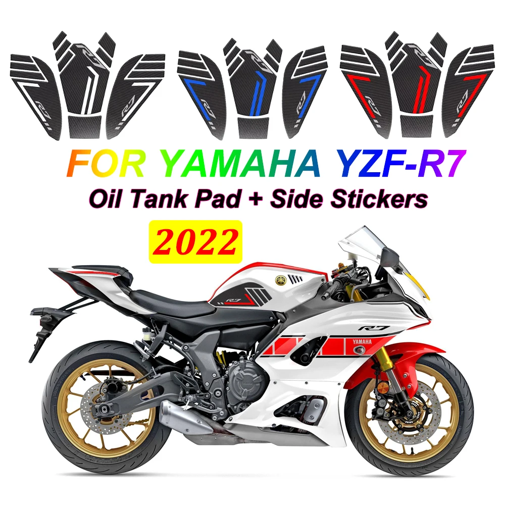 

New For YAMAHA YZF-R7 YZF R7 YZFR7 2022 Motorcycle Anti Slip Fuel Oil Tank Pad Side Knee Grip Decals Protector Pads Stickers